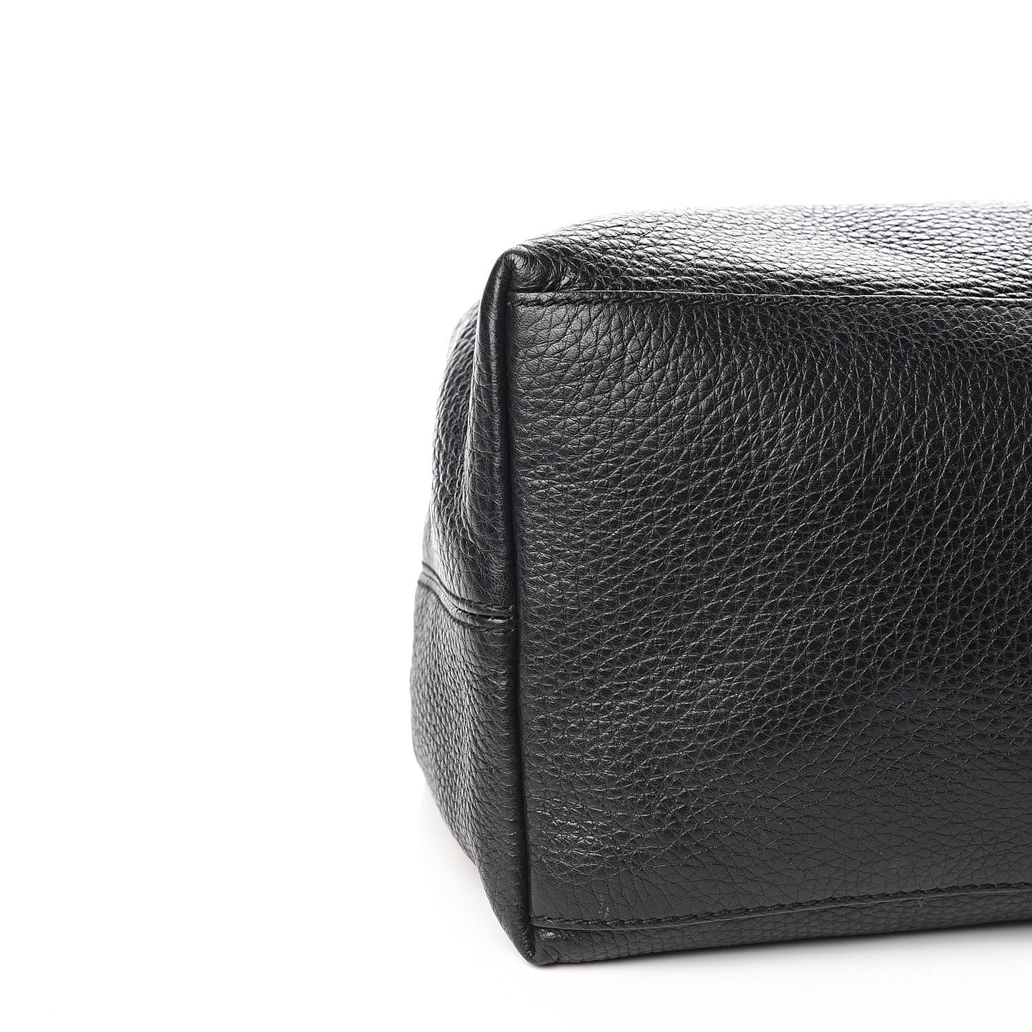 Pebbled Calfskin Large Soho Chain Shoulder Bag Black