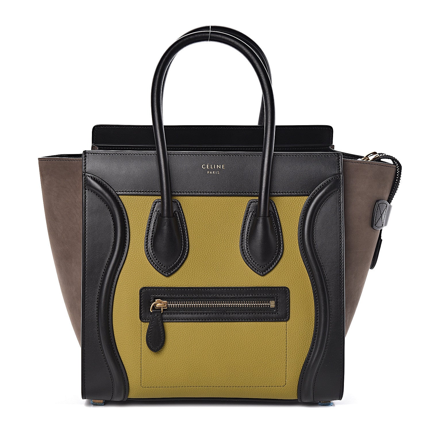 Celine Baby Grained Calfskin Nubuck Micro Tri-Color Luggage Olive 1 of 9