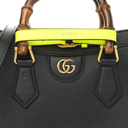 Gucci Calfskin Small Diana Tote Bag Black Yellow Fluo 10 of 14