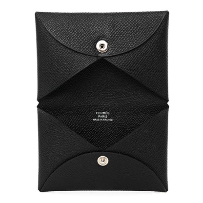 Hermes Epsom Calvi Card Case Black 5 of 8