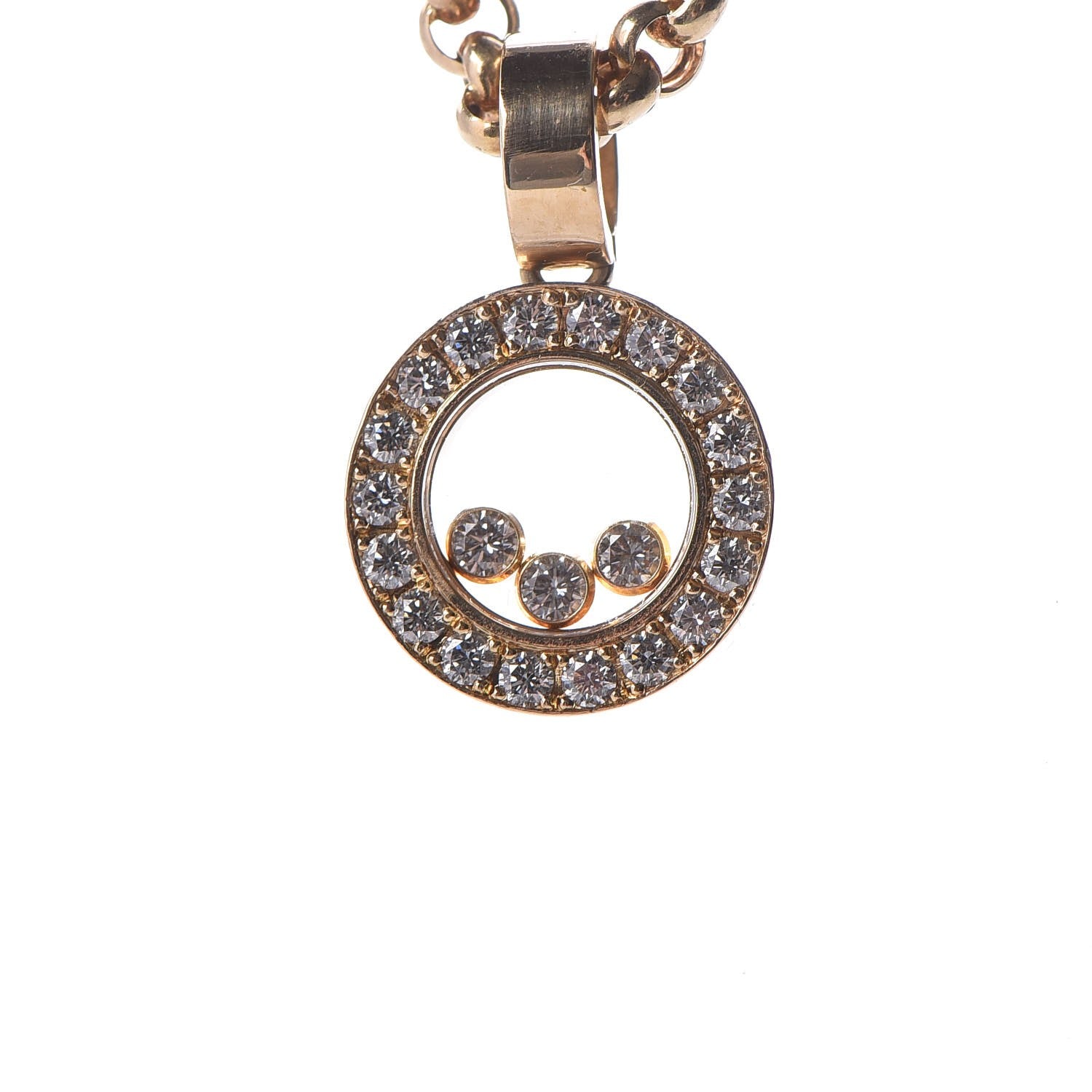 Chopard 18K Yellow Gold Happy Diamonds Pendant Necklace 4 of 7
