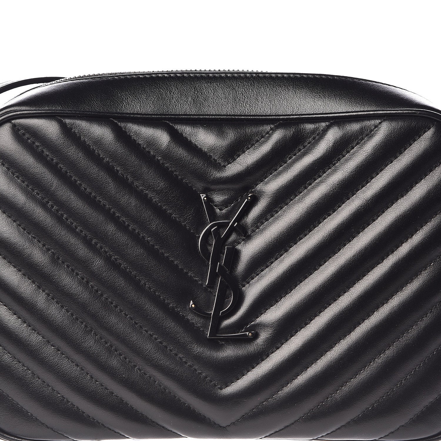 Saint Laurent Calfskin Matelasse Monogram Lou Camera Bag Black 8 of 12