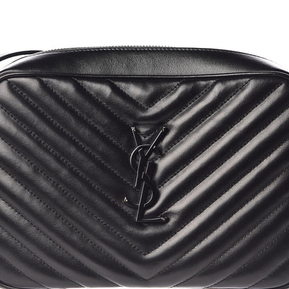Saint Laurent Calfskin Matelasse Monogram Lou Camera Bag Black 8 of 12