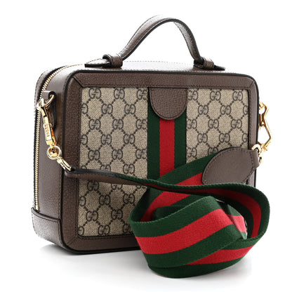 Gucci GG Supreme Monogram Web Small Ophidia Top Handle Shoulder Bag Brown 3 of 9