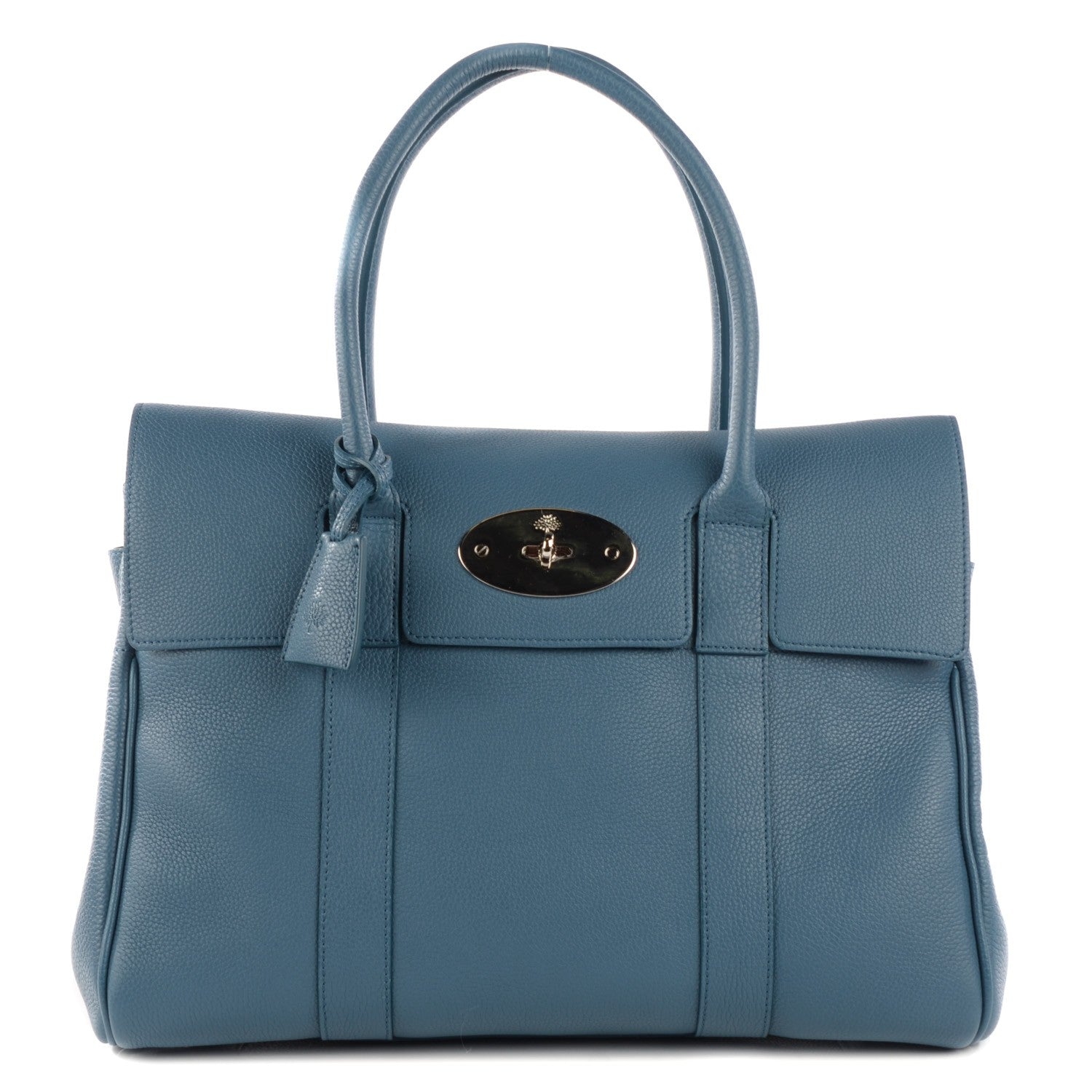 Mulberry Classic Grain Small Bayswater Steel Blue 1 of 9