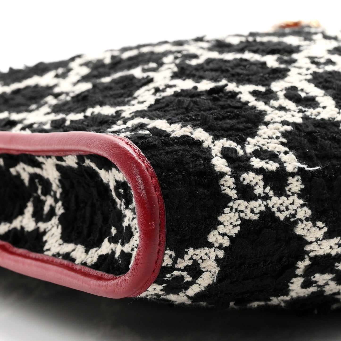 Tweed GG Monogram Large Rajah Chain Tote Romantic Cherry Black White