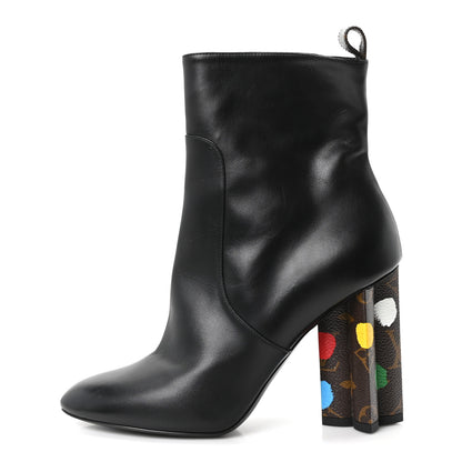 Louis Vuitton LV X YK Calfskin Monogram Silhouette Ankle Boots 38 Black 1 of 9