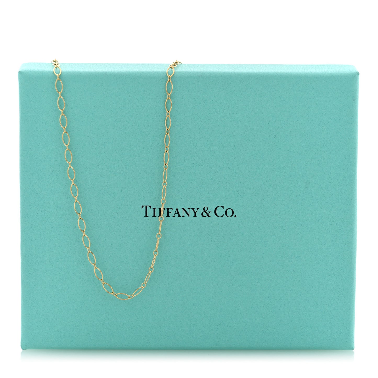 18K Yellow Gold Oval Link Chain Necklace 20"