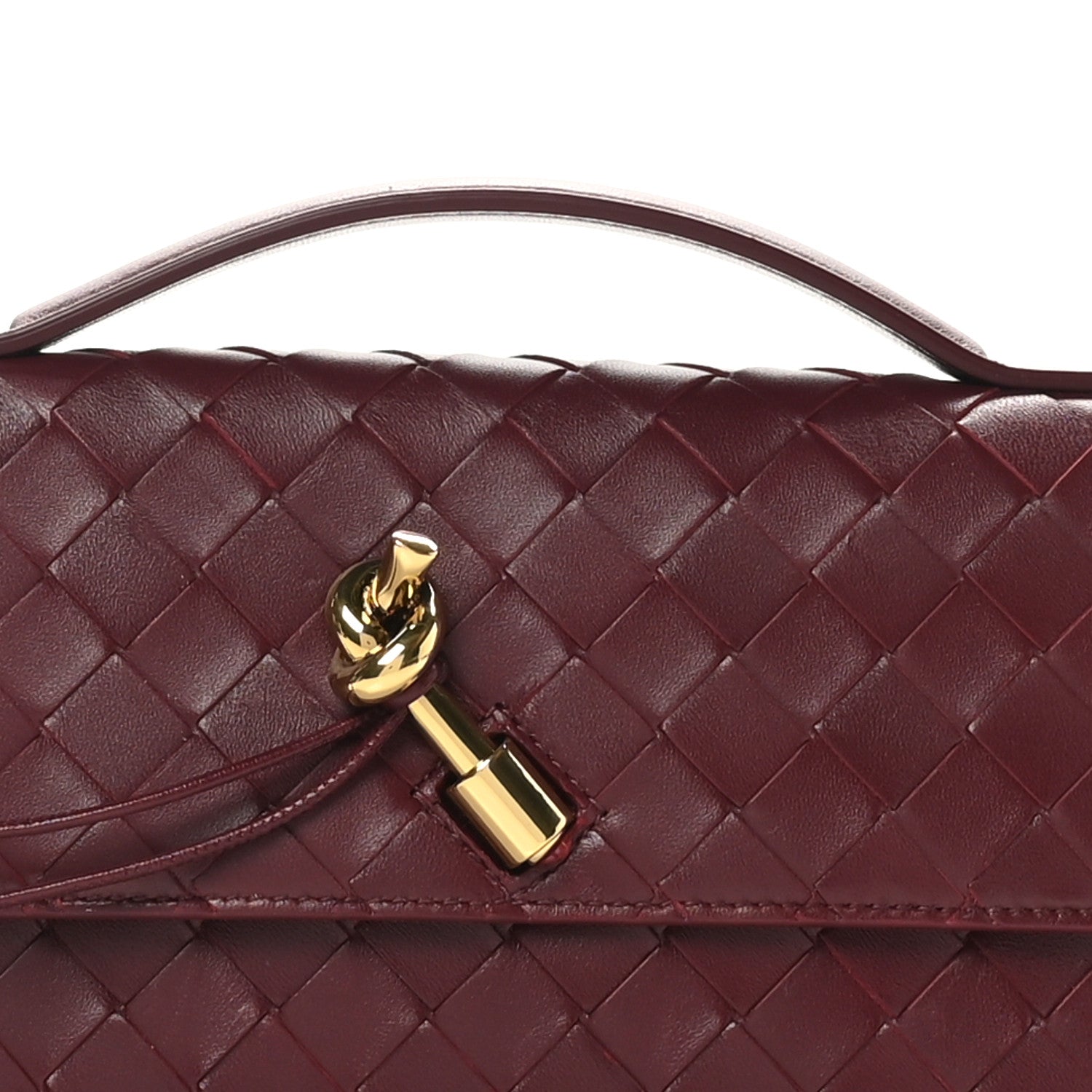 Bottega Veneta Nappa Intrecciato Long Andiamo Top Handle Clutch Barolo 7 of 7