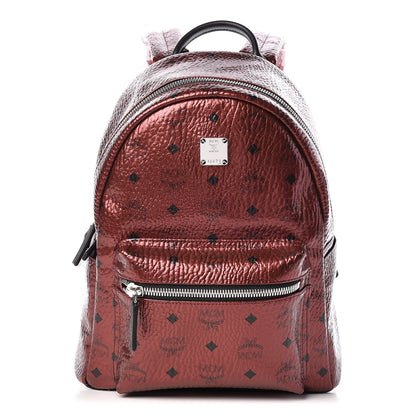 MCM Metallic Visetos Small Stark Backpack Scooter Red 1 of 9