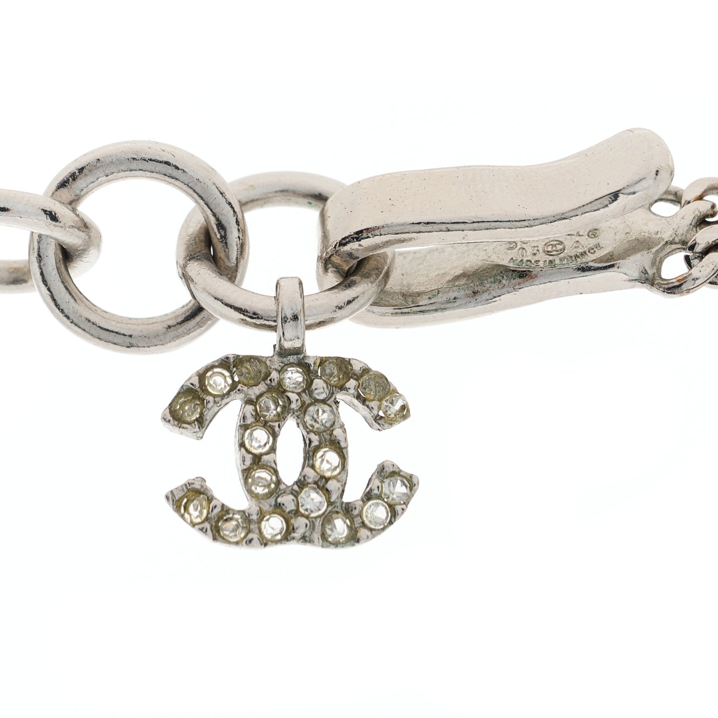 Crystal CC Flower Cluster Necklace Silver