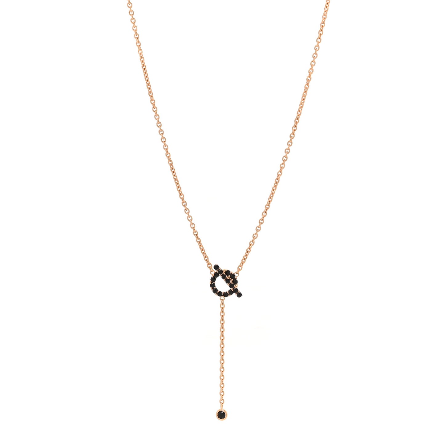 18K Rose Gold Black Spinel Finesse Lariat Necklace