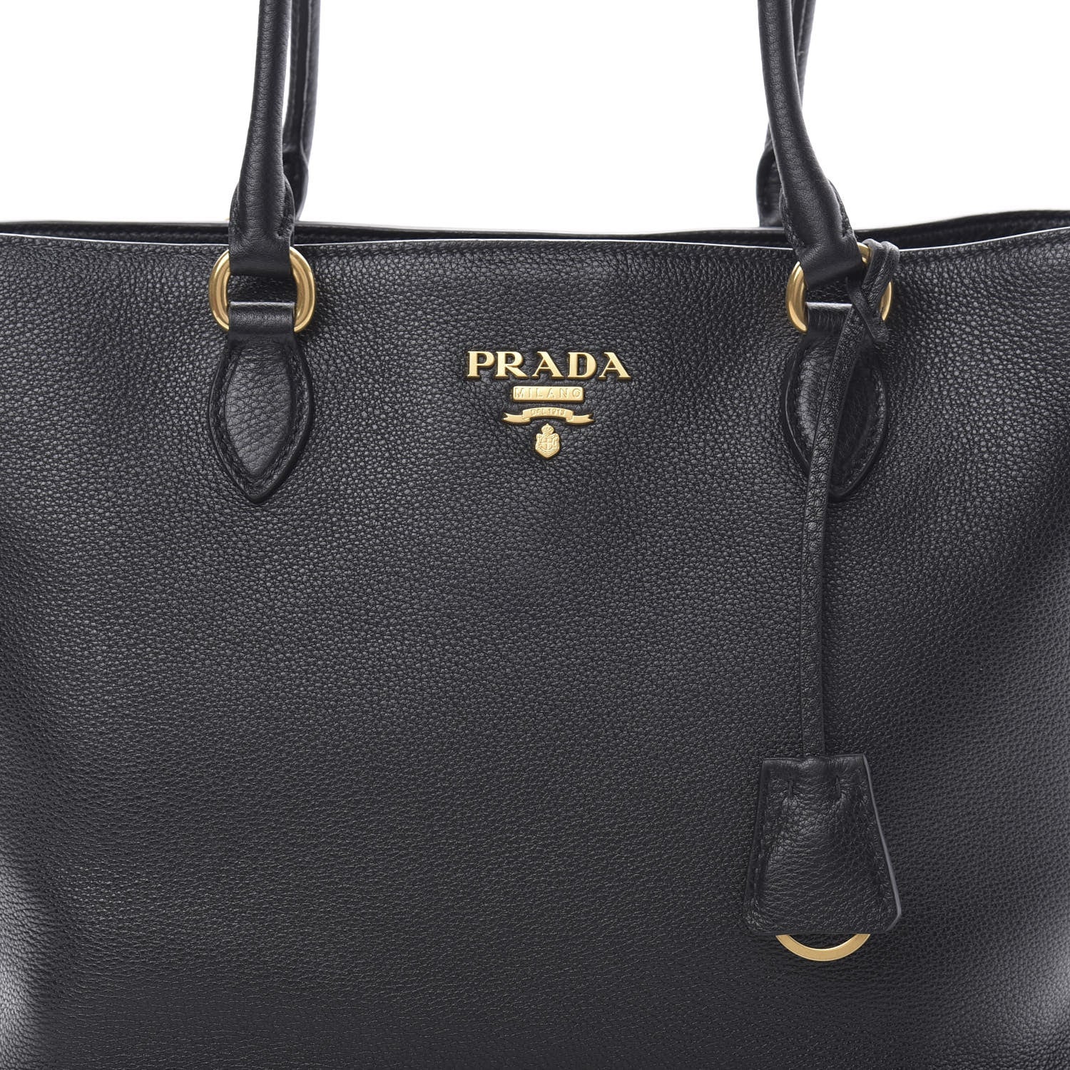 Prada Vitello Daino Tote Black 9 of 11