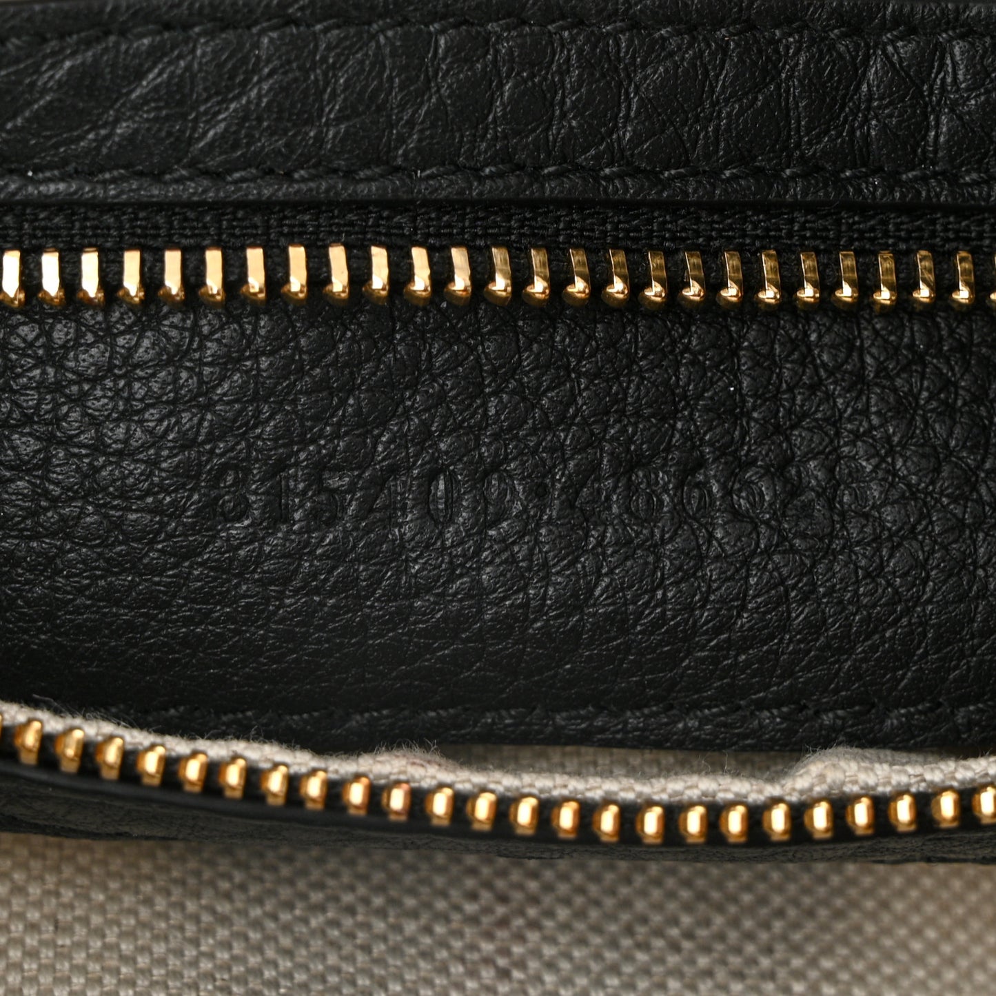 GG Grainy Calfskin Emblem Small Half Moon Shoulder Bag Black