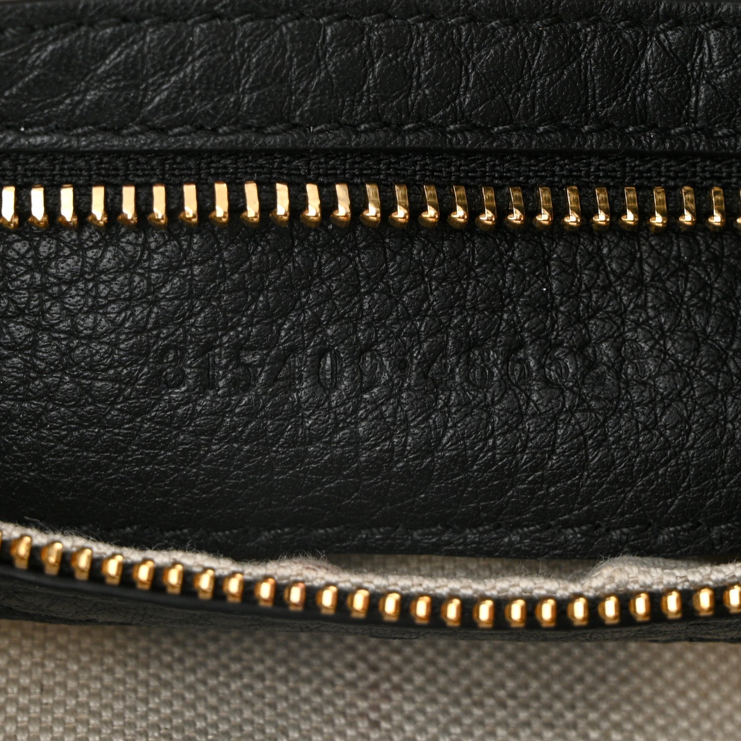 Gucci GG Grainy Calfskin Emblem Small Half Moon Shoulder Bag Black 7 of 10
