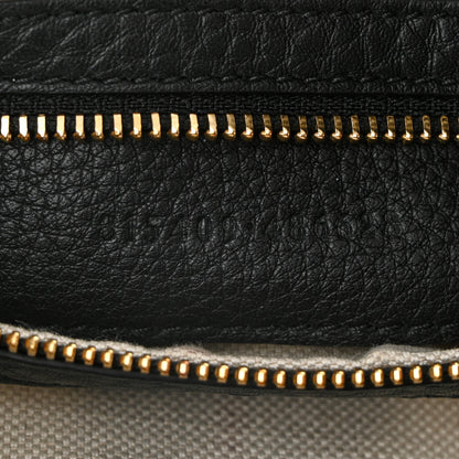 Gucci GG Grainy Calfskin Emblem Small Half Moon Shoulder Bag Black 7 of 10