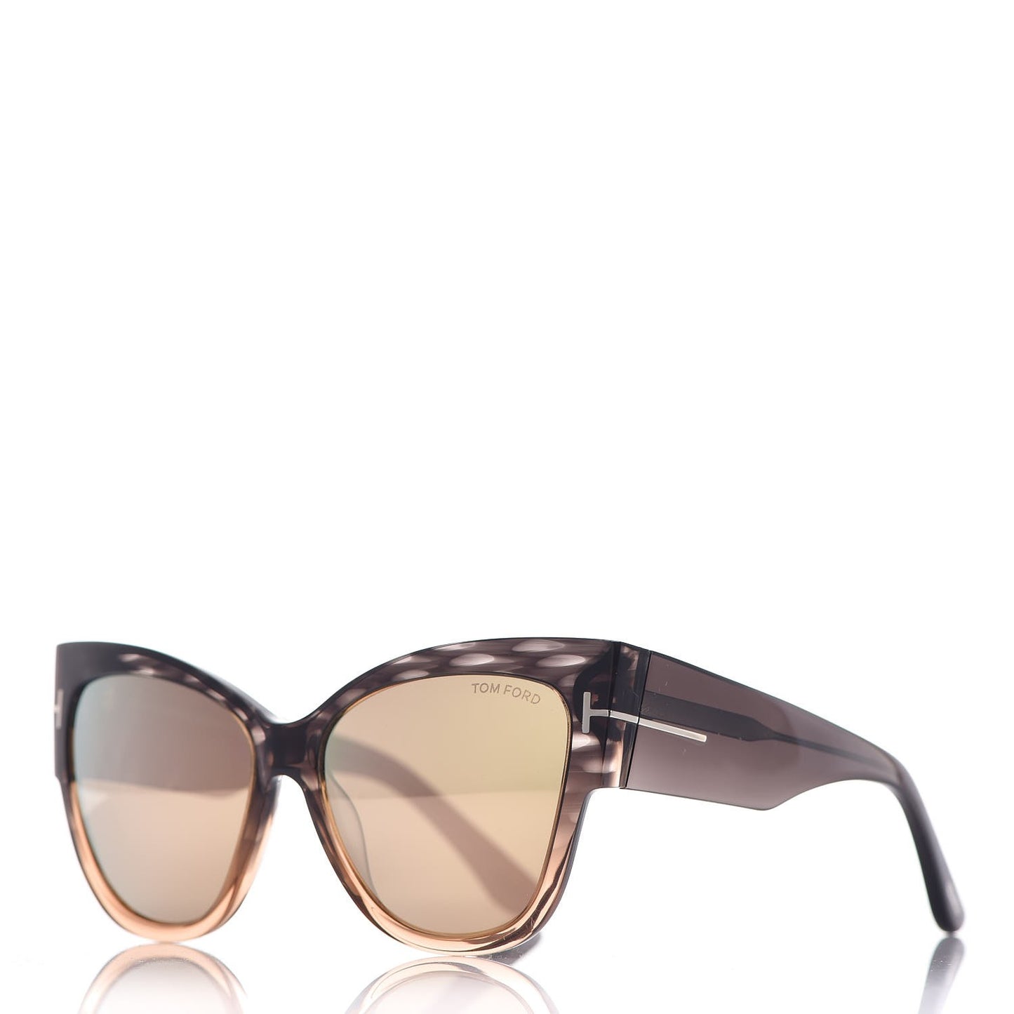 Acetate Anoushka Cat Eye Sunglasses TF371 Melange Grey Peach