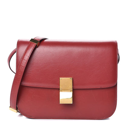 Celine Box Calfskin Medium Classic Box Flap Bag Red 1 of 17