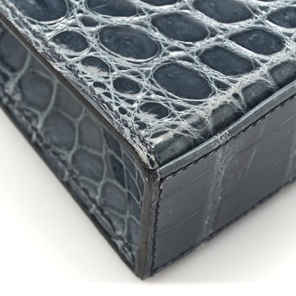 Hermes Shiny Niloticus Crocodile Kelly Elan Pochette Bleu Tempete 12 of 14