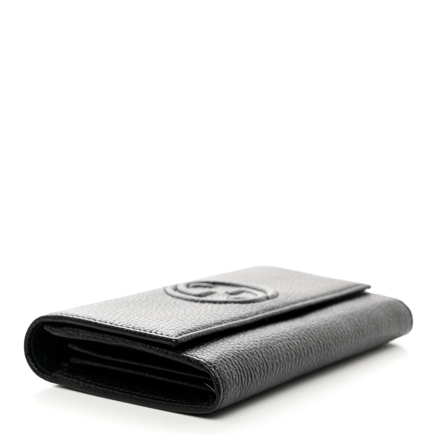 Gucci Pebbled Calfskin Large Soho Continental Wallet Black 4 of 7