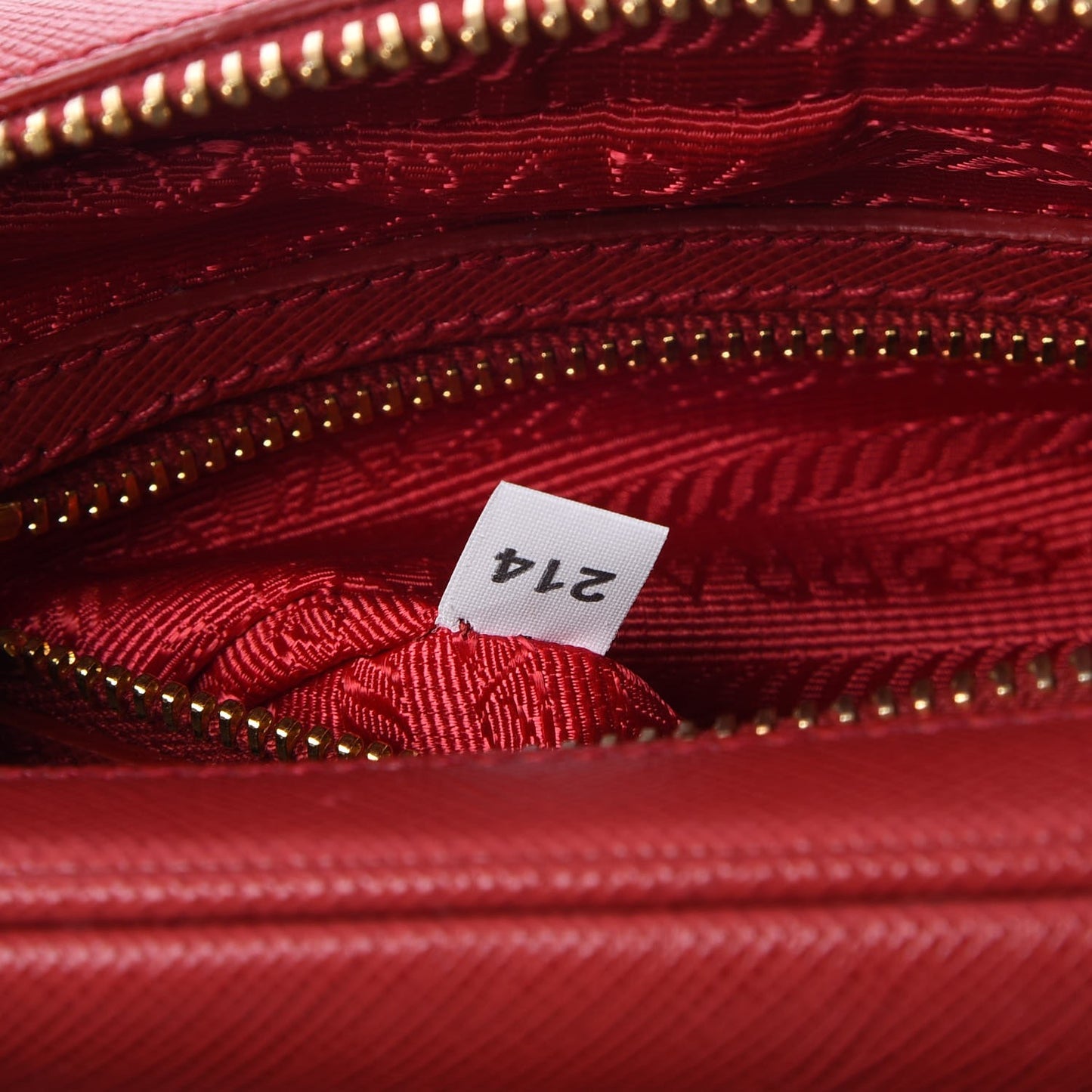 Saffiano Lux Double Zip Crossbody Bag Fuoco