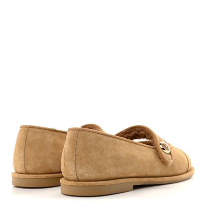 Chanel Suede Cap Toe CC Mary Jane Flats 36.5 Beige 5 of 10