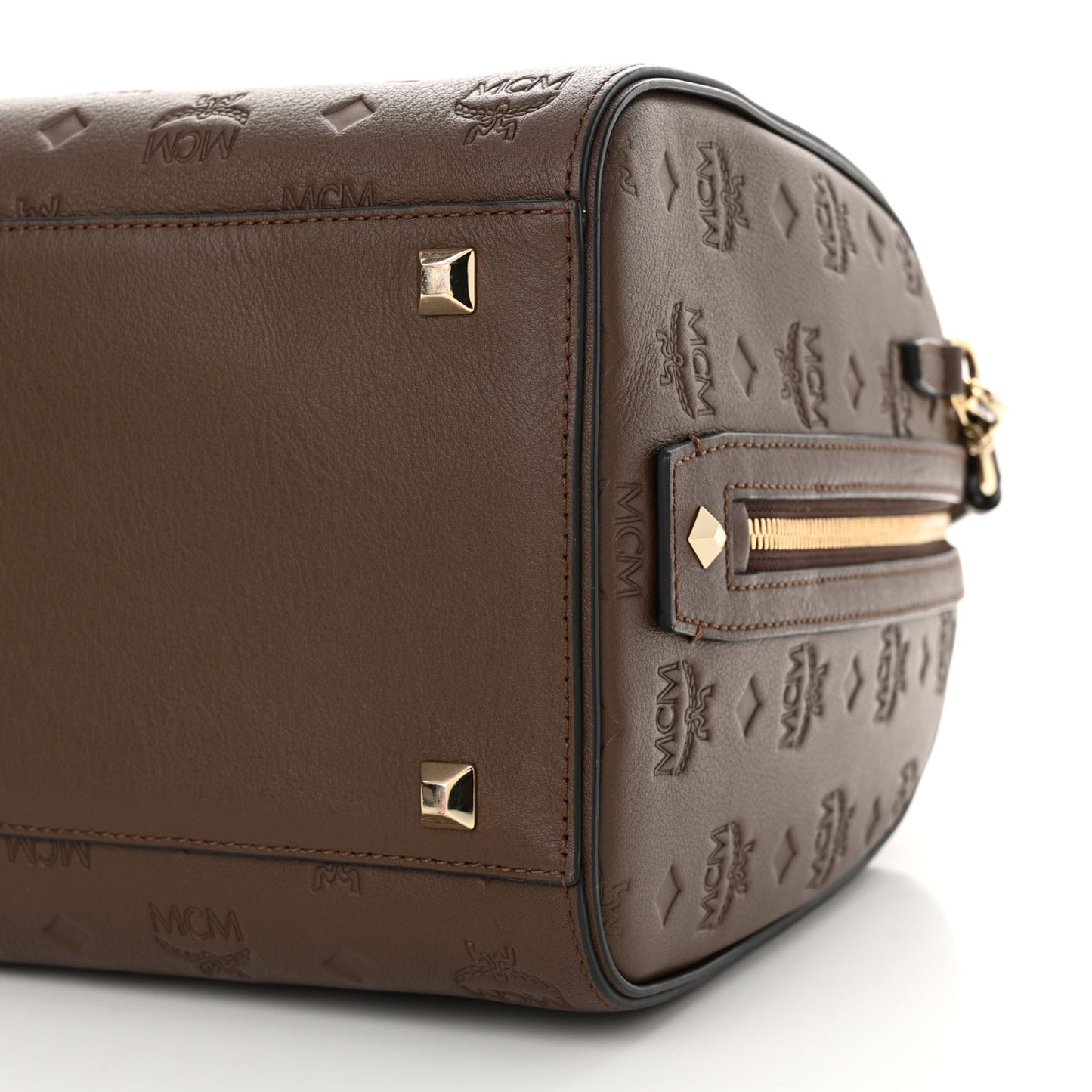 Calfskin Ottomar Monogram Medium Essential Boston Bag Chestnut