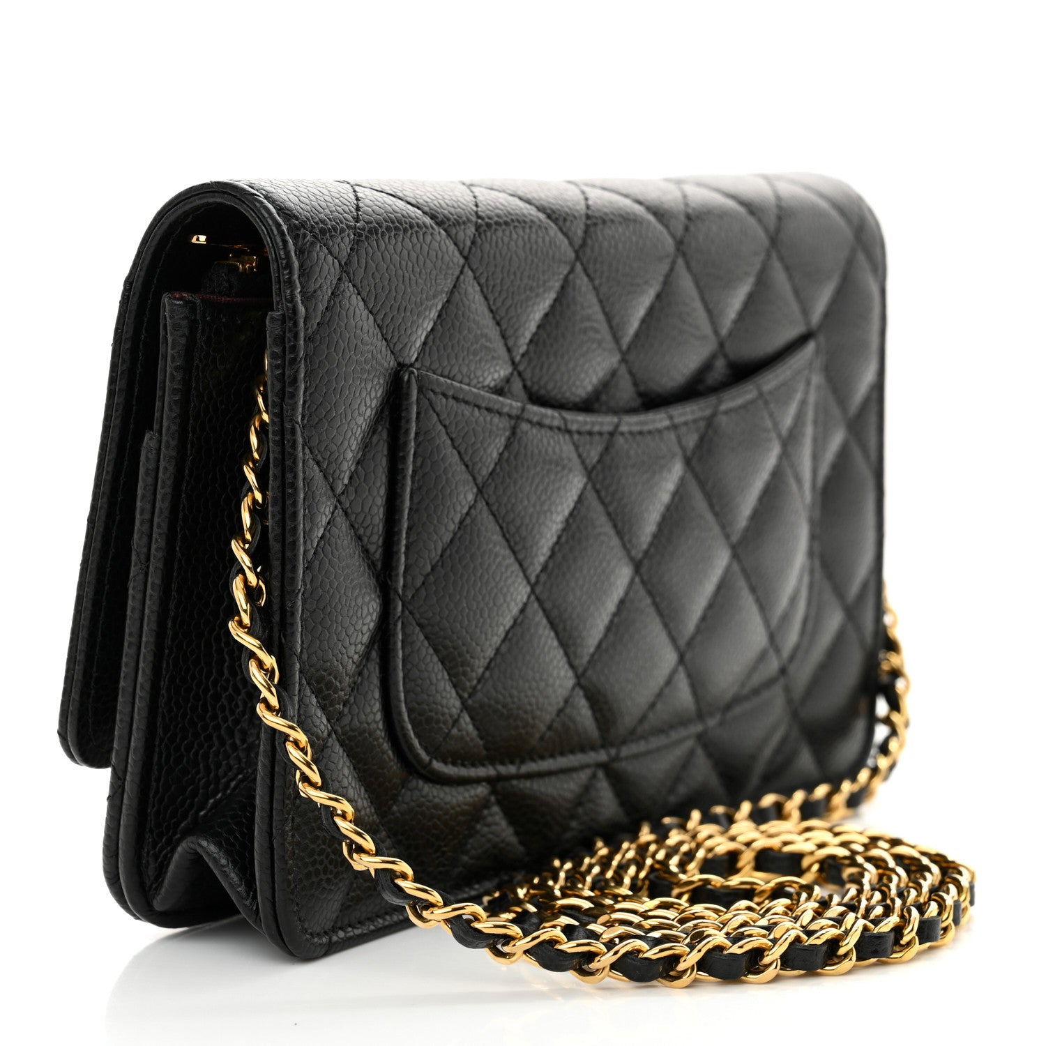 Chanel Caviar Quilted CC Turnlock Wallet On Chain WOC Black 3 of 13