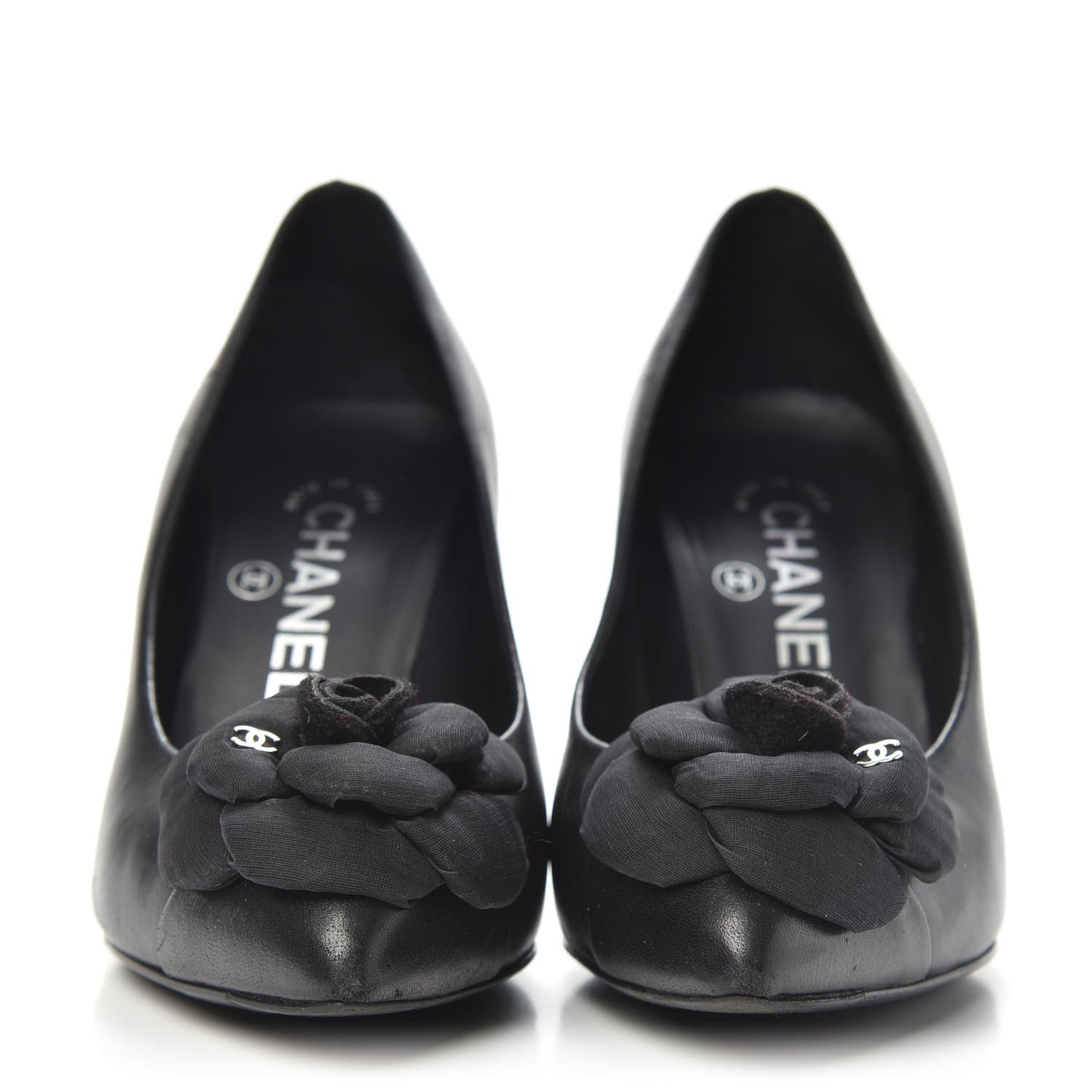 Lambskin Camellia Pumps 35.5 Black