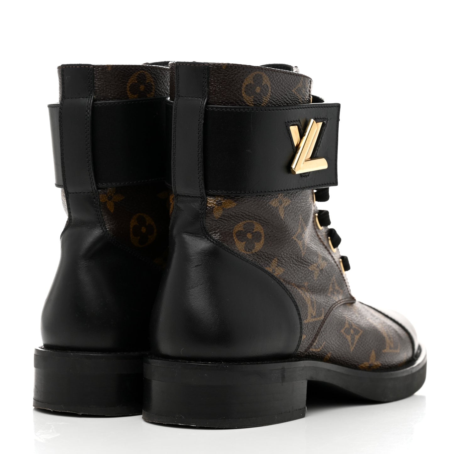 Calfskin Monogram Wonderland Flat Ranger Boots 37.5 Black