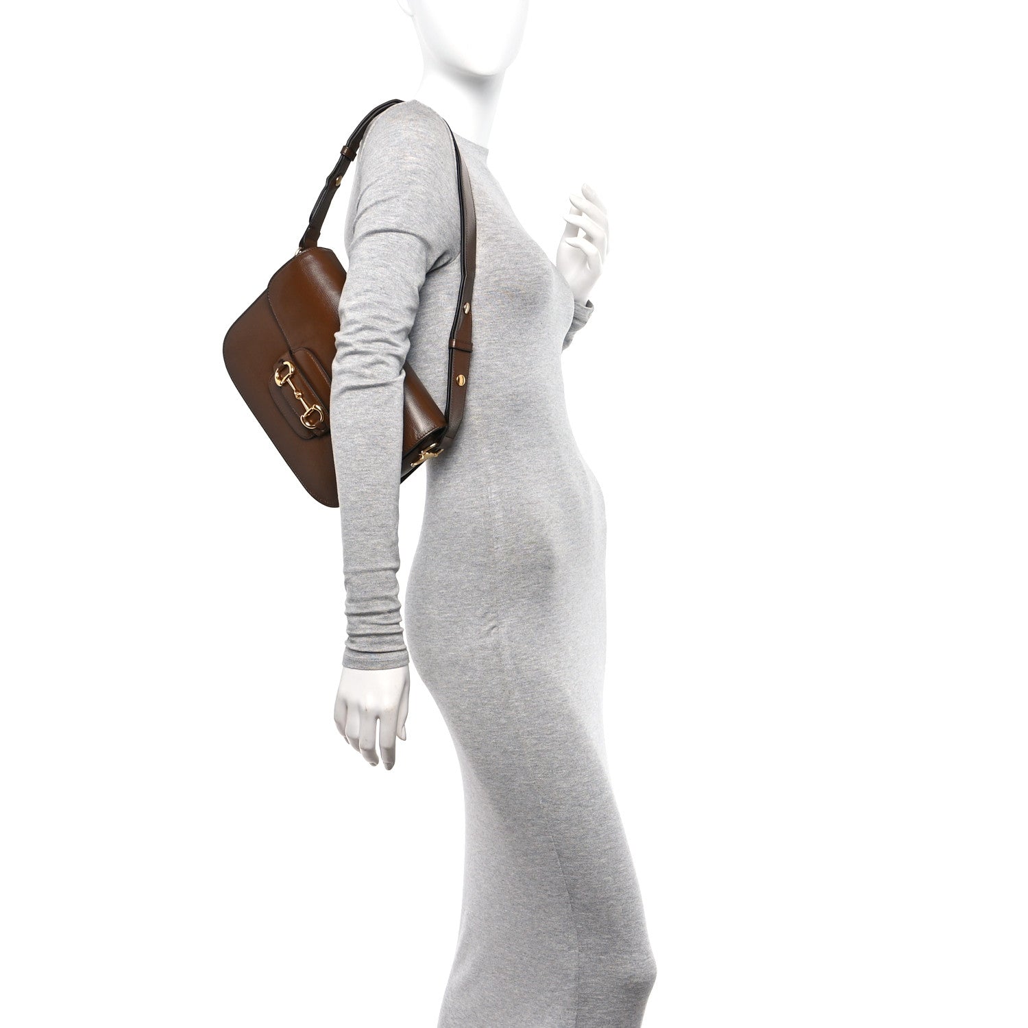Gucci Azalea Calfskin Horsebit 1955 Shoulder Bag Brown Sugar 2 of 12
