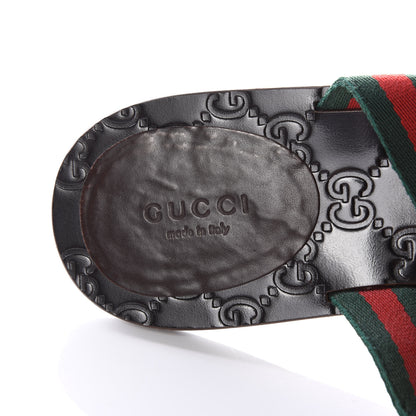 Gucci Nylon Guccissima Web Womens Thong Sandals 39.5 Green Red Cocoa 8 of 8