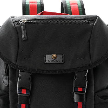 Gucci Techno Canvas Web Double Buckle Backpack Black 8 of 10