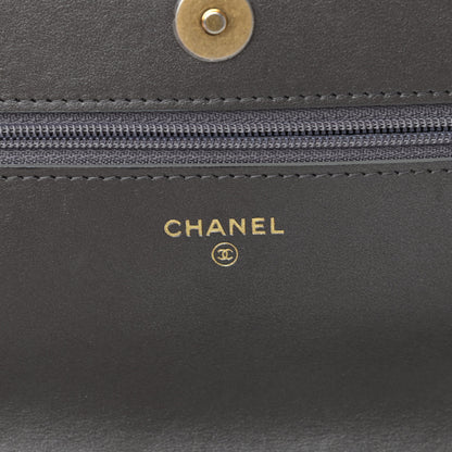 Chanel Sequin Quilted Chanel 19 Wallet On Chain WOC Silver 6 of 15