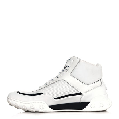 Chanel Calfskin Mesh Lycra Womens Logo High Top Sneakers 37 White 1 of 12