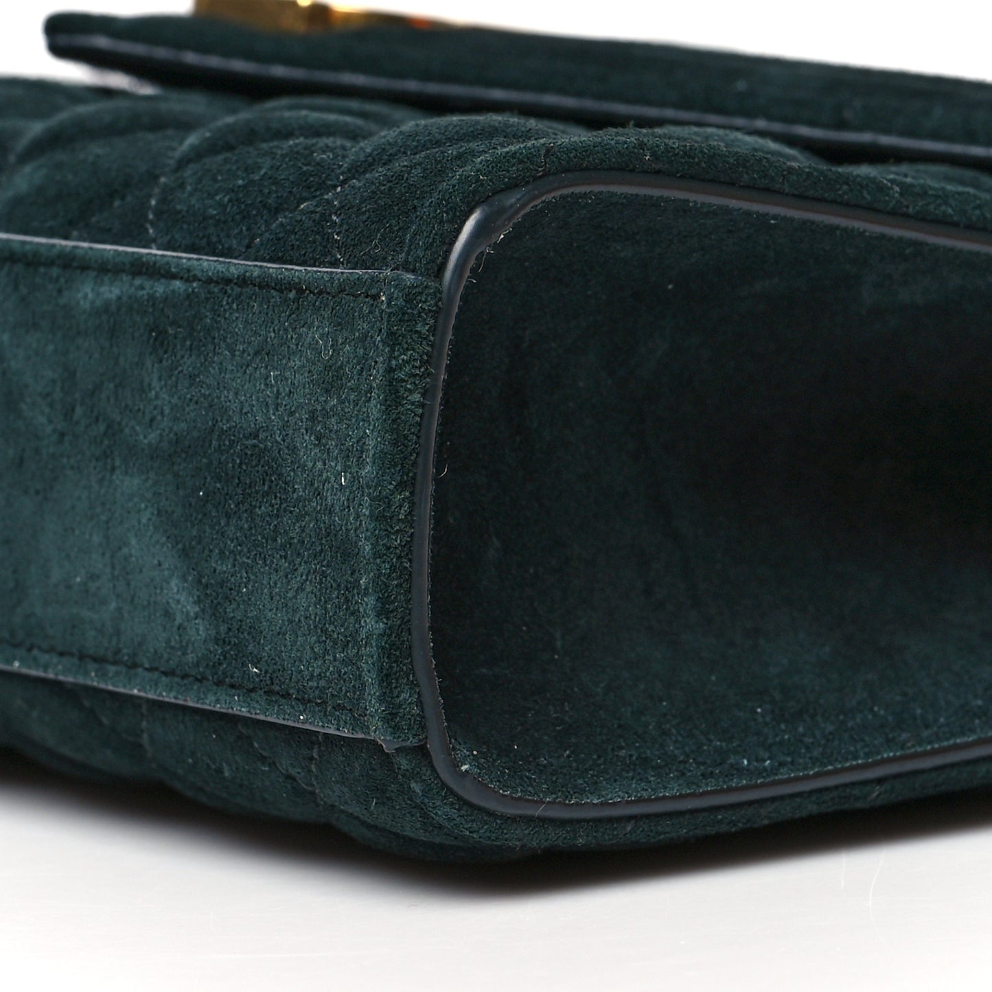 Suede Mixed Matelasse Triquilt Medium Monogram Envelope Satchel Algae