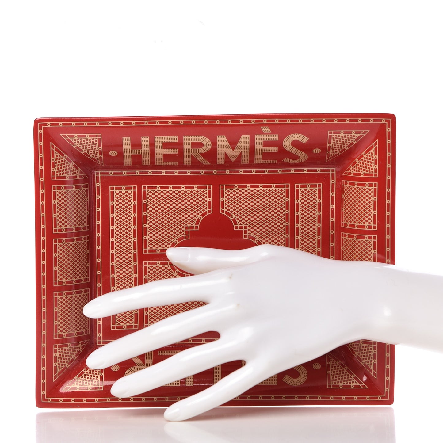 Porcelain Sellier Change Tray Rouge Or