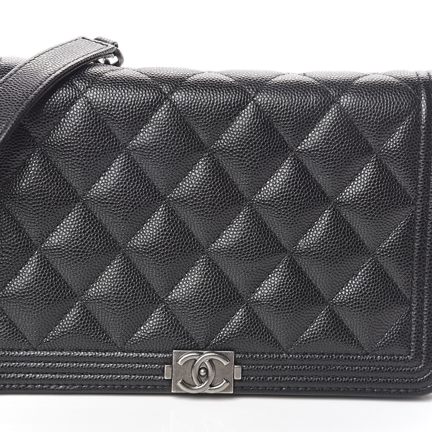 Chanel Caviar Quilted Boy Wallet On Chain WOC Black 9 of 11