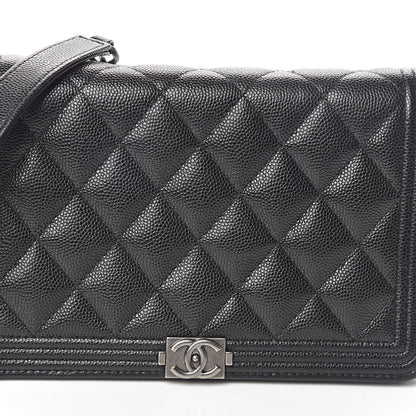 Chanel Caviar Quilted Boy Wallet On Chain WOC Black 9 of 11