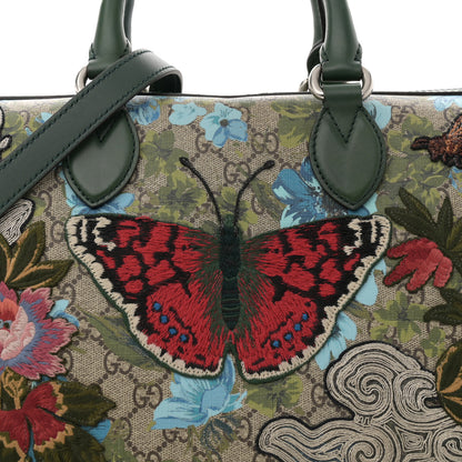 Gucci GG Supreme Monogram Bloom Butterfly Embroidered Medium Boston Green 8 of 13
