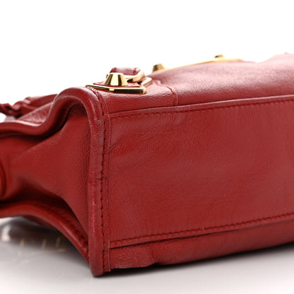 Balenciaga Chevre Gold Metallic Edge Hardware Mini City Rouge Brique Rouge Grenade 9 of 16