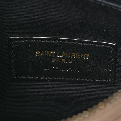 Saint Laurent Grain De Poudre Chevron Monogram Bill Pouch Dusty Grey 6 of 8