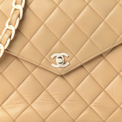 Chanel Lambskin Quilted Medium Envelope Flap Beige 11 of 13