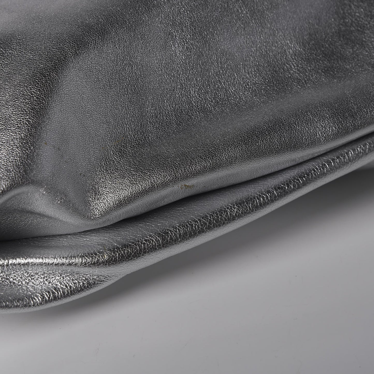 Metallic Calfskin Alix Padlock Zip Shoulder Bag Silver