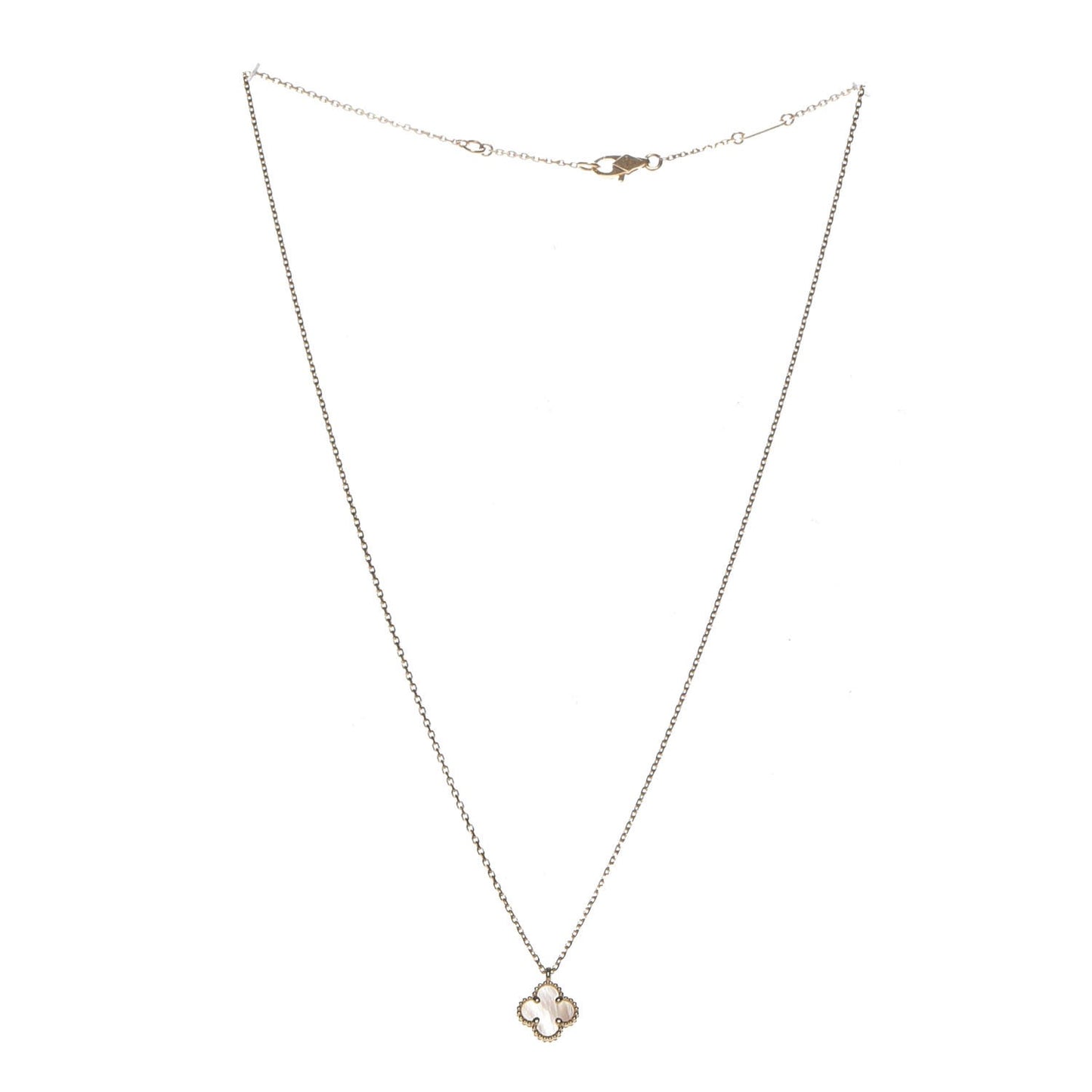 18K Yellow Gold Mother of Pearl Sweet Alhambra Pendant Necklace