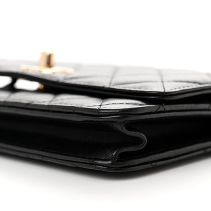 Chanel Lambskin Quilted Trendy CC Wallet On Chain WOC Black 10 of 14
