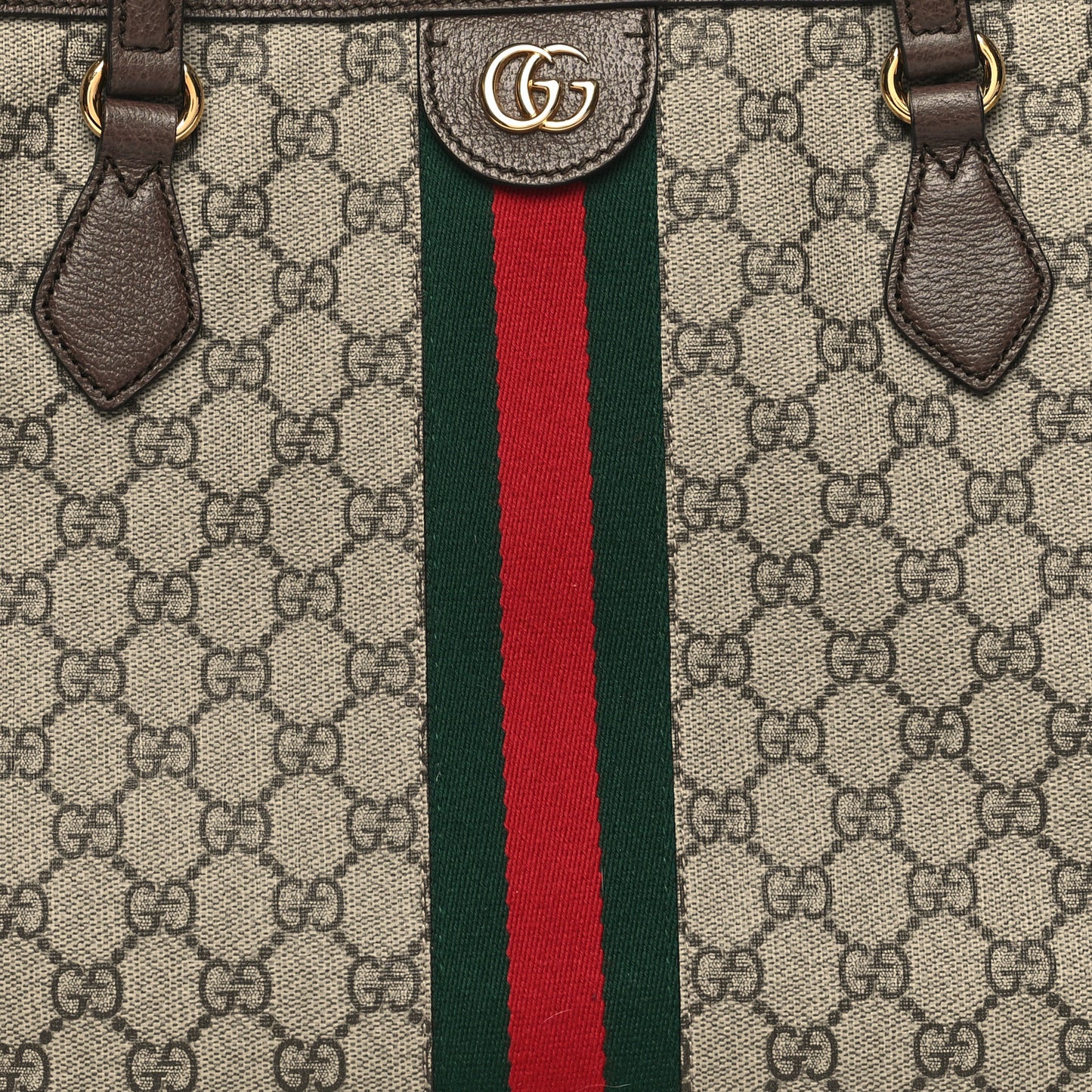 GG Supreme Monogram Medium Ophidia Shopping Tote Brown