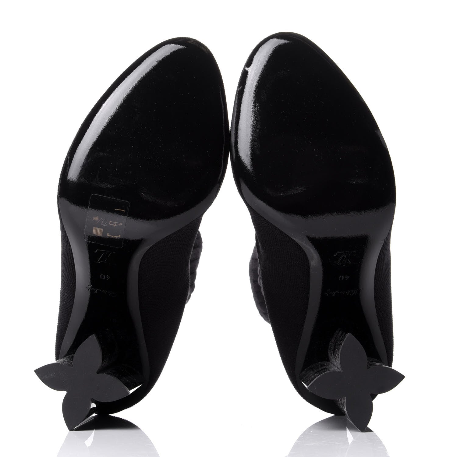 Louis Vuitton Stretch Fabric LV Black Heart Sock Ankle Boots 40 Black 7 of 10