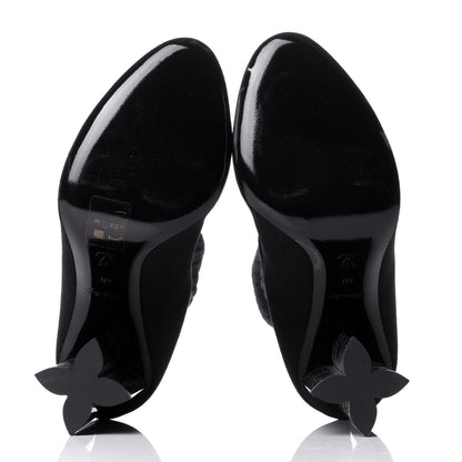 Louis Vuitton Stretch Fabric LV Black Heart Sock Ankle Boots 40 Black 7 of 10