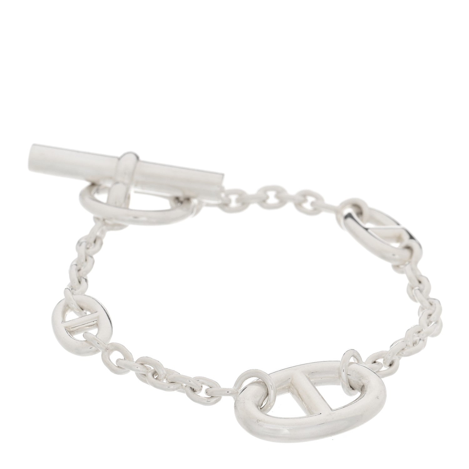 Hermes Sterling Silver Farandole Bracelet LG 1 of 4